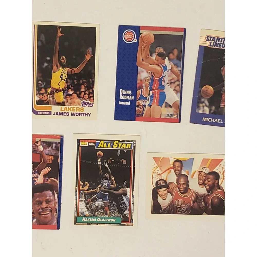 Lot‎ Of 8 Vtg NBA Basketball Cards Michael Jordan Worthy Hardaway